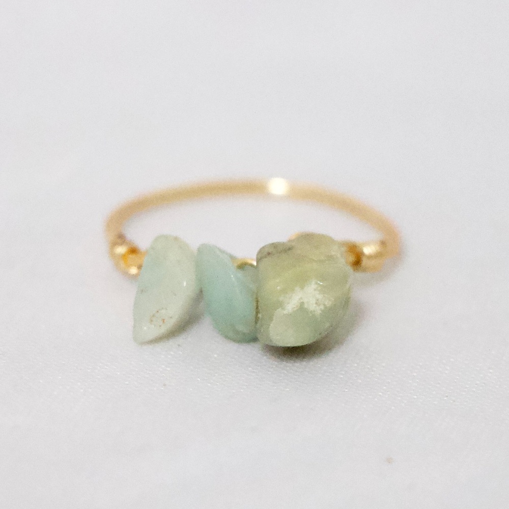 Amazonite Cluster Gold Ring